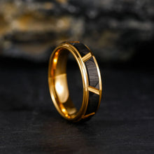 Engravable Two Tone The Force Tungsten Couple Wedding Bands