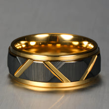 Engravable Two Tone The Force Tungsten Couple Wedding Bands