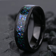 Engravable Colorful Universe Matching Tungsten Wedding Bands