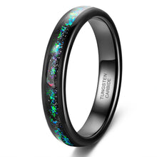 Engravable Colorful Universe Matching Tungsten Wedding Bands