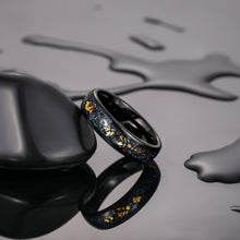 Engravable Starry Sky Matching Tungsten Couple Wedding Bands