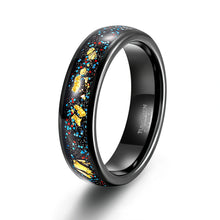 Engravable Starry Sky Matching Tungsten Couple Wedding Bands