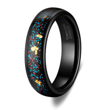 Engravable Starry Sky Matching Tungsten Couple Wedding Bands