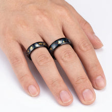 Engravable Starry Sky Matching Tungsten Couple Wedding Bands