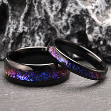 Engravable Space Starry Sky Tungsten Couple Wedding Bands