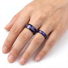 Engravable Space Starry Sky Tungsten Couple Wedding Bands
