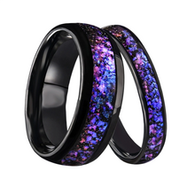 Engravable Space Starry Sky Tungsten Couple Wedding Bands