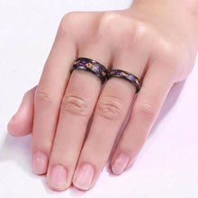 Engravable Amethyst Tungsten Wedding Rings For Couples