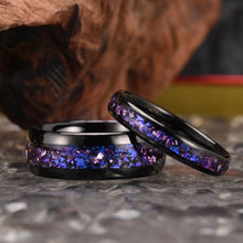Engravable Galaxy Tungsten Wedding Bands For Couples
