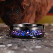 Engravable Galaxy Tungsten Wedding Bands For Couples