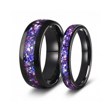 Engravable Galaxy Tungsten Wedding Bands For Couples