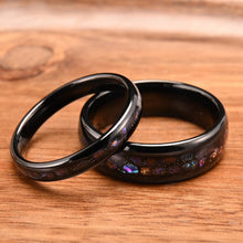 Engravable Brilliant Universe Tungsten Couple Wedding Bands