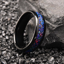Engravable Matching Opal Tungsten Wedding Rings For Couples
