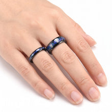 Engravable Matching Opal Tungsten Wedding Rings For Couples
