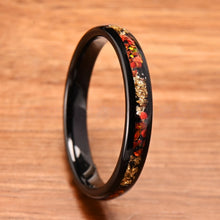 Engravable Fiery Red Flames Opal Tungsten Couple Wedding Bands