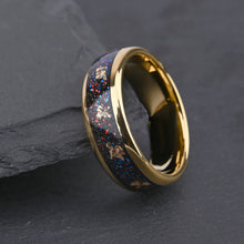 Engravable Colorful Universe Matching Tungsten Couple Wedding Bands