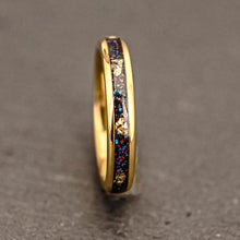 Engravable Colorful Universe Matching Tungsten Couple Wedding Bands