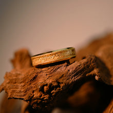 Engravable Matching Gold Leaf Tungsten Couple Wedding Bands