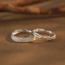 Adjustable Thorn Forest Silver Promise Rings For Couples