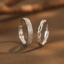 Adjustable Thorn Forest Silver Promise Rings For Couples