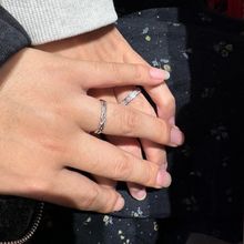 Adjustable Thorn Forest Silver Promise Rings For Couples