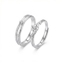 Adjustable Thorns And Roses Silver Knot Couple Promise Rings