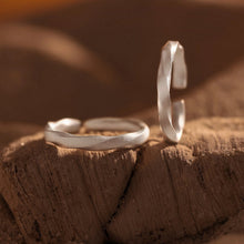 Adjustable Frosted Infinity Silver Promise Rings For Couples
