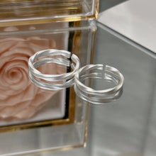 Adjustable Frosted Infinity Silver Promise Rings For Couples