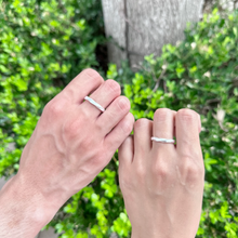 Adjustable Frosted Infinity Silver Promise Rings For Couples