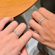 Adjustable Glow In The Dark Thorn Rose Silver Infinity Couple Rings