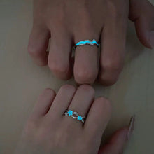 Adjustable Glow In The Dark Thorn Rose Silver Infinity Couple Rings