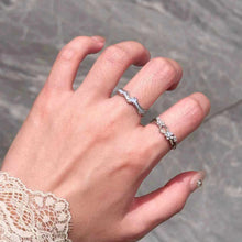 Adjustable Glow In The Dark Thorn Rose Silver Infinity Couple Rings