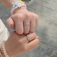 Adjustable Glow In The Dark Thorn Rose Silver Infinity Couple Rings