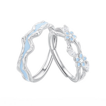 Adjustable Glow In The Dark Thorn Rose Silver Infinity Couple Rings