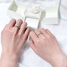 Adjustable King Queen Silver Infinity Knot Couple Promise Rings