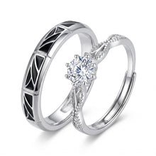 Adjustable King Queen Silver Infinity Knot Couple Promise Rings