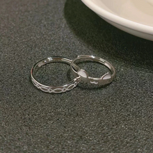 Adjustable Glow In The Dark Cat And Fish Silver Couple Promise Rings