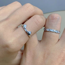 Adjustable Glow In The Dark Cat And Fish Silver Couple Promise Rings