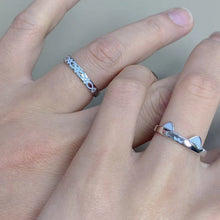 Adjustable Glow In The Dark Cat And Fish Silver Couple Promise Rings