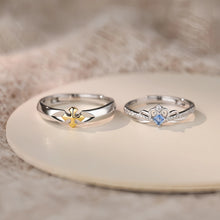 Adjustable Princess And Knight Silver Promise Rings For Couples