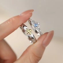 Adjustable Princess And Knight Silver Promise Rings For Couples