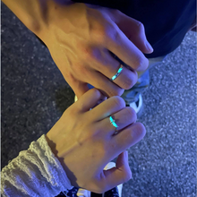 Adjustable Glow In The Dark Angel Wings Silver Couple Promise Rings