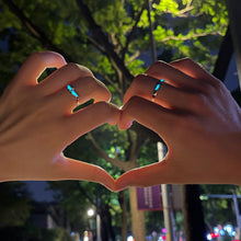 Adjustable Glow In The Dark Angel Wings Silver Couple Promise Rings