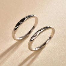 Personalized Matching Initials Silver Promise Rings For Couples