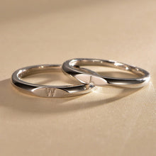 Personalized Matching Initials Silver Promise Rings For Couples