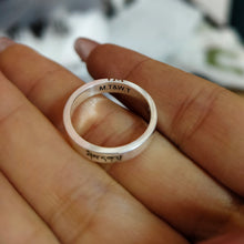 Custom Matching Initials Infinity Silver Promise Rings For Couples