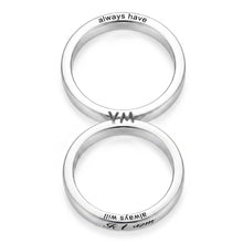 Custom Matching Initials Infinity Silver Promise Rings For Couples