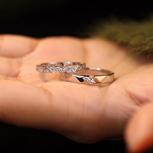 Engravable Sweet Love Knot Moissanite Silver Couple Promise Rings