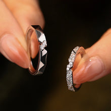 Engravable Sweet Love Knot Moissanite Silver Couple Promise Rings