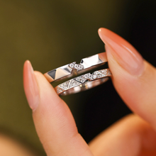 Engravable Sweet Love Knot Moissanite Silver Couple Promise Rings
